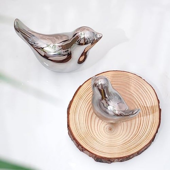 Notakia Small Animal Statues Home Decor Modern Style Birds Decorative Ornaments for Living Room, Bedroom, Office Desktop, Cabinets (Black  2Pcs) - Image 5