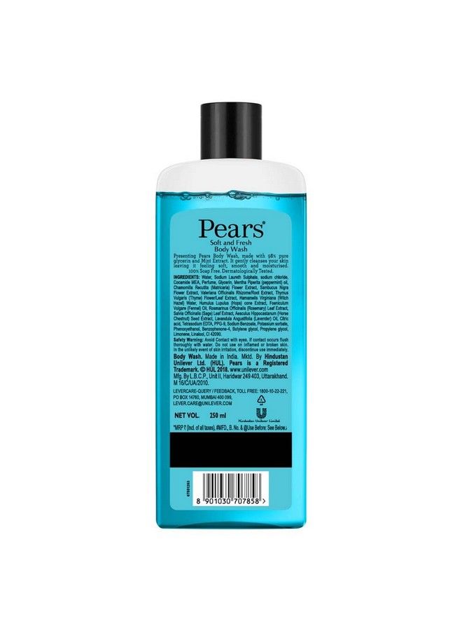 Pears Soft & Fresh Body Wash 250 Ml (Combo Pack Of 1) With Glycerin & Fresh Mint Cooling Shower Gel For Bathing Paraben Free For Men & Women - Image 4