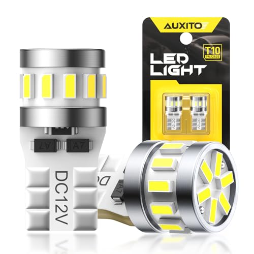 AUXITO Latest 194 LED Bulbs for License Plate Light 6500K Bright White, Canbus Error Free 168 2825 T10 W5W LED Bulb for Car Dome Door Map Courtesy Trunk Cargo License Plate Lights, Pack of 2 - Image 1