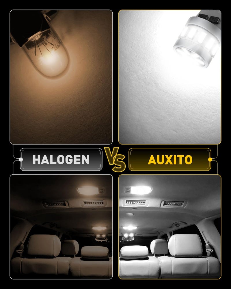AUXITO Latest 194 LED Bulbs for License Plate Light 6500K Bright White, Canbus Error Free 168 2825 T10 W5W LED Bulb for Car Dome Door Map Courtesy Trunk Cargo License Plate Lights, Pack of 2 - Image 3