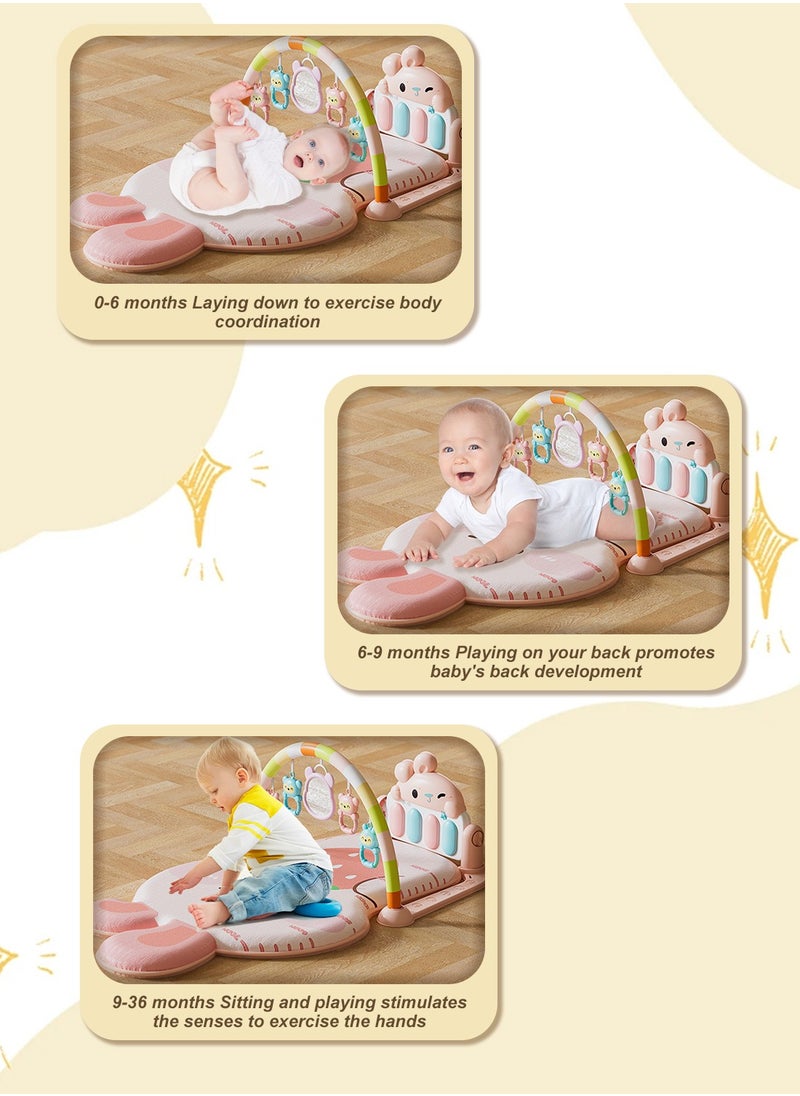MaBaby Baby Gyms Play Mats Musical Activity Center Baby Piano Gym Mat Tummy Time Padded Mat for Newborn Toddler Infants  - Image 2