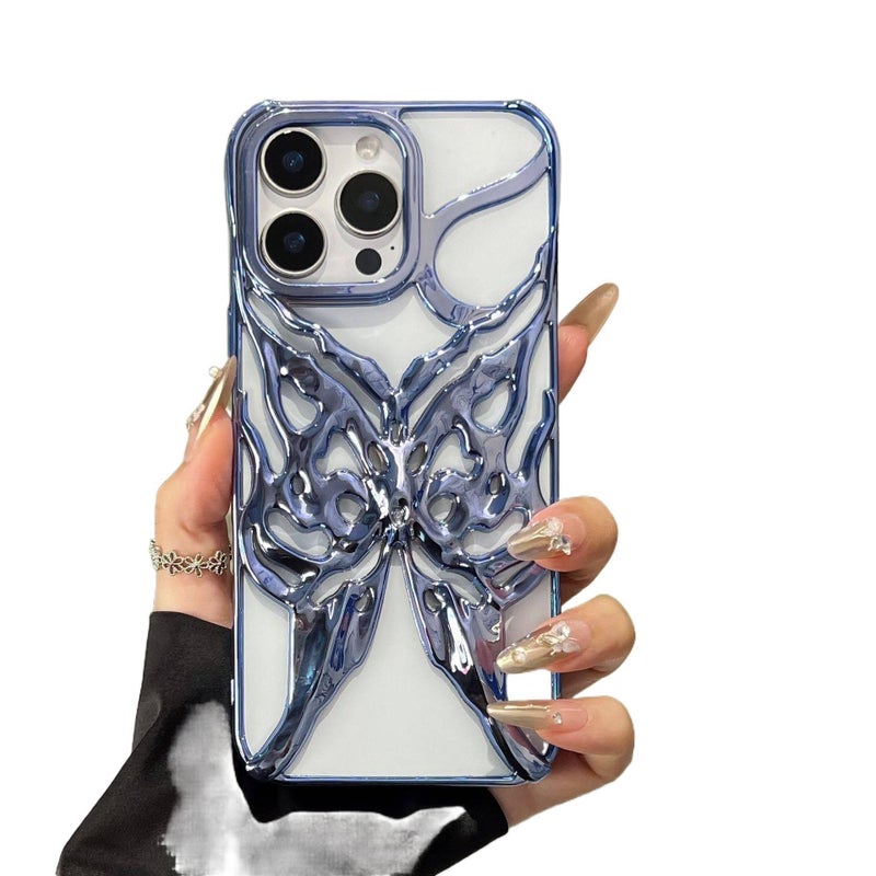 غطاء واقي | مقاوم للصدمات لـ iPhone 14 / 14 Plus / 14 Pro / 14 Pro Max | Electroplated Blue | سيليكون | حماية من السقوط | لمسة كهربائية - Image 1