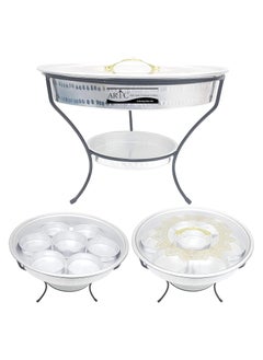 ARTC Breakfast serving tray or Dry fruit Serving dish 7 partition with stand 40cm  - Image 1