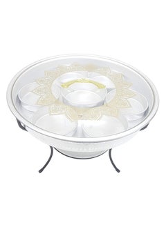 ARTC Breakfast serving tray or Dry fruit Serving dish 7 partition with stand 40cm  - Image 4