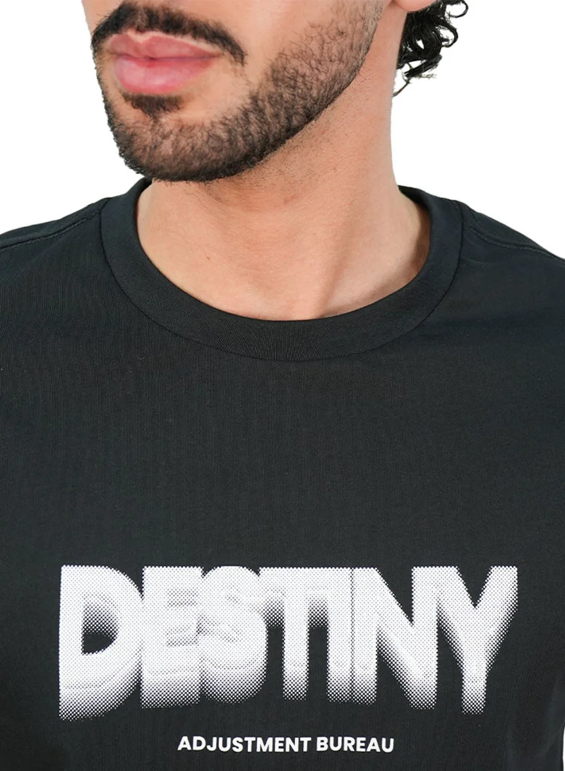 GIORDANO  Men’s Slim Cotton Crew Neck Message Print Tee for Men | Best Price UAE