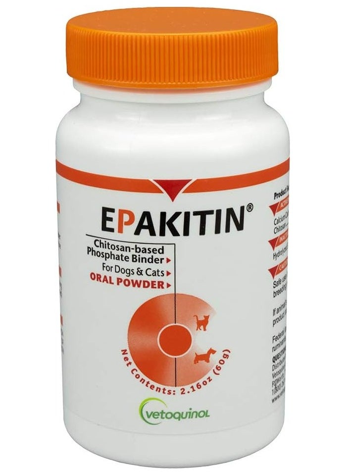Vetoquinol - Epakitin Phosphate Binder for Dogs and Cats – Renal Support Supplement Powder, 60g - Image 1