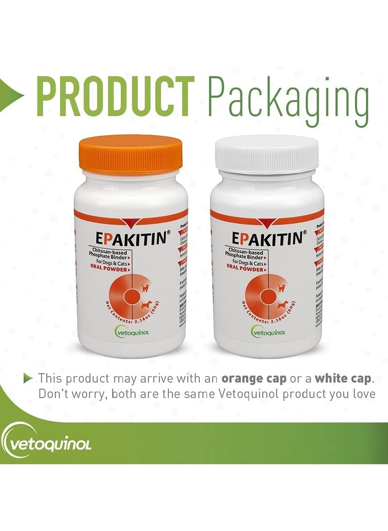 Vetoquinol - Epakitin Phosphate Binder for Dogs and Cats – Renal Support Supplement Powder, 60g - Image 1