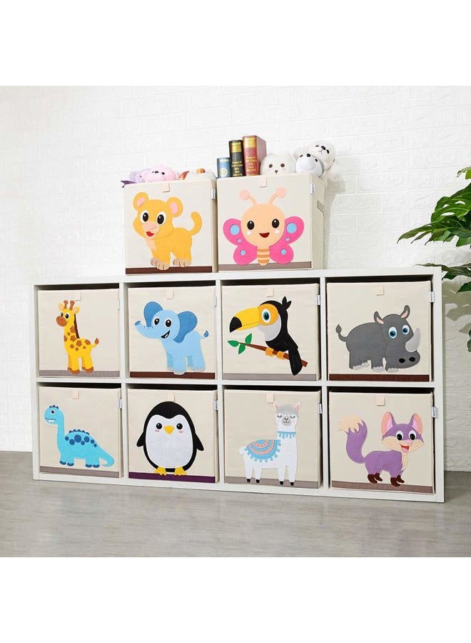 CLCROBD Foldable Animal Cube Storage Bins Fabric Toy Box/Chest/Organizer for Kids Nursery, 13 inch (Elephant) - Image 5