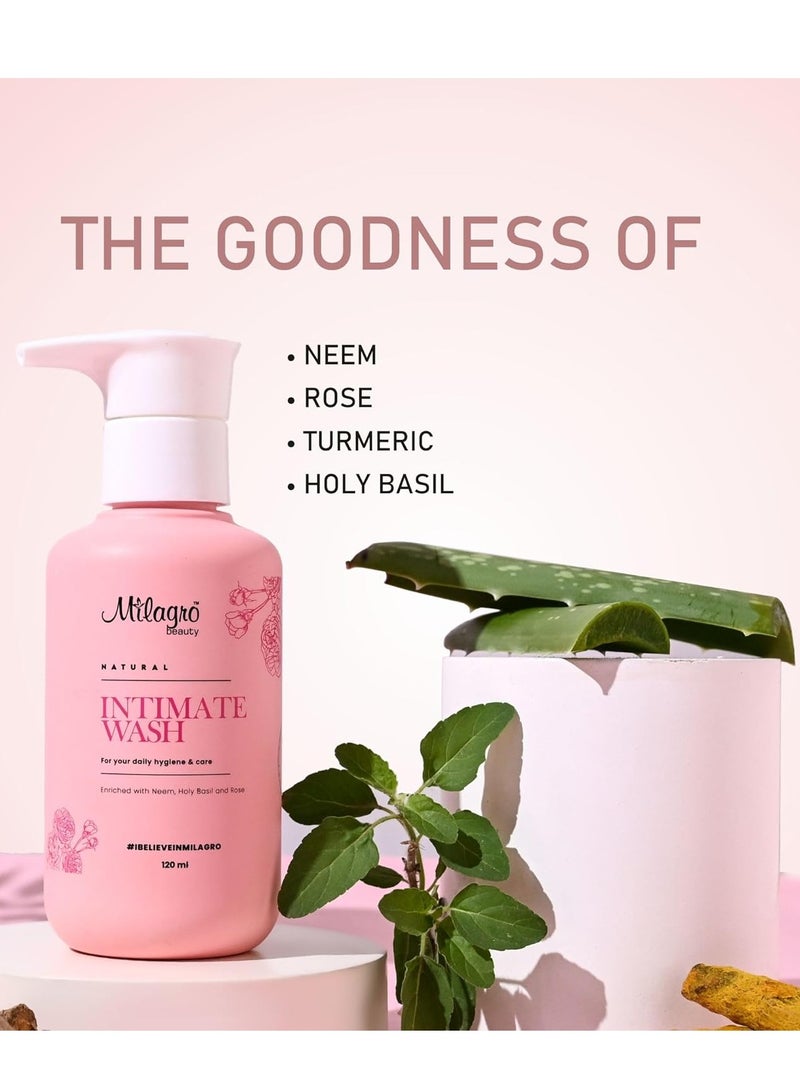 Milagro Beauty Natural Intimate Wash Gentle 120ml - Image 2