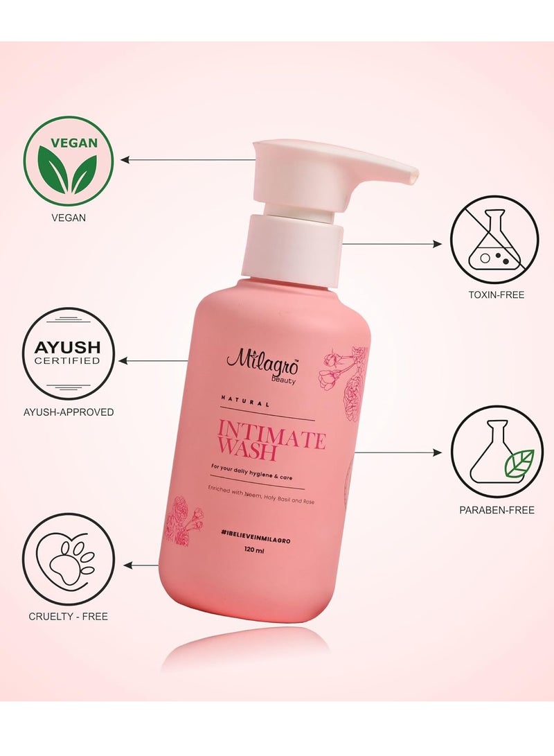Milagro Beauty Natural Intimate Wash Gentle 120ml - Image 4