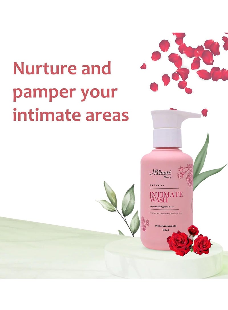 Milagro Beauty Natural Intimate Wash Gentle 120ml - Image 3