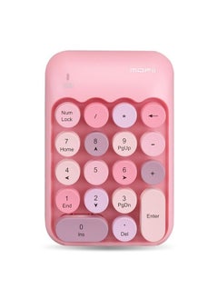 Generic Wireless Numeric Keypad, Mini Digital Numpad 18 Keys Ergonomic Number Pad Keyboard with 2.4G USB Receiver (Pink)  - Image 1