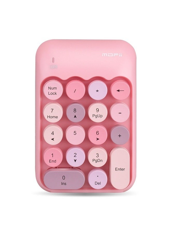 Generic - Wireless Numeric Keypad, Mini Digital Numpad 18 Keys Ergonomic Number Pad Keyboard with 2.4G USB Receiver (Pink) - Image 1