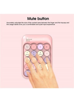 Generic Wireless Numeric Keypad, Mini Digital Numpad 18 Keys Ergonomic Number Pad Keyboard with 2.4G USB Receiver (Pink)  - Image 2