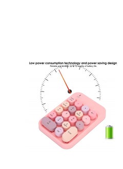 Generic Wireless Numeric Keypad, Mini Digital Numpad 18 Keys Ergonomic Number Pad Keyboard with 2.4G USB Receiver (Pink)  - Image 4