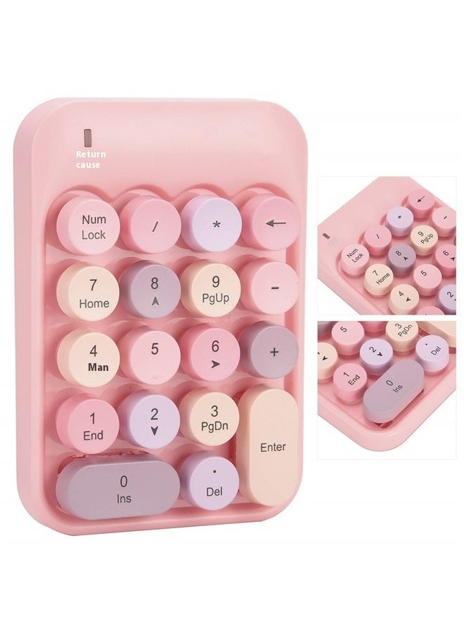 Generic - Wireless Numeric Keypad, Mini Digital Numpad 18 Keys Ergonomic Number Pad Keyboard with 2.4G USB Receiver (Pink) - Image 1
