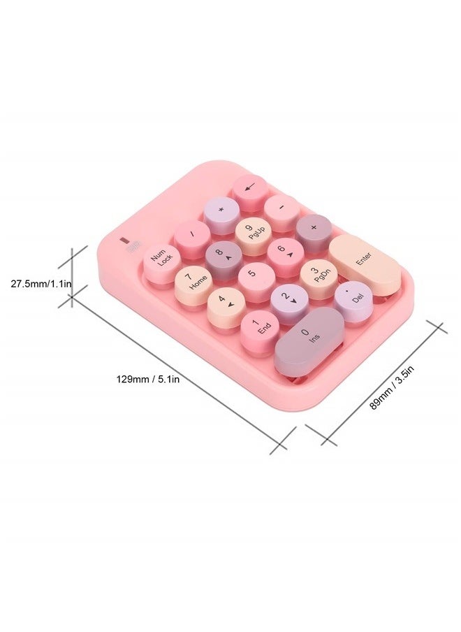 Generic - Wireless Numeric Keypad, Mini Digital Numpad 18 Keys Ergonomic Number Pad Keyboard with 2.4G USB Receiver (Pink) - Image 1