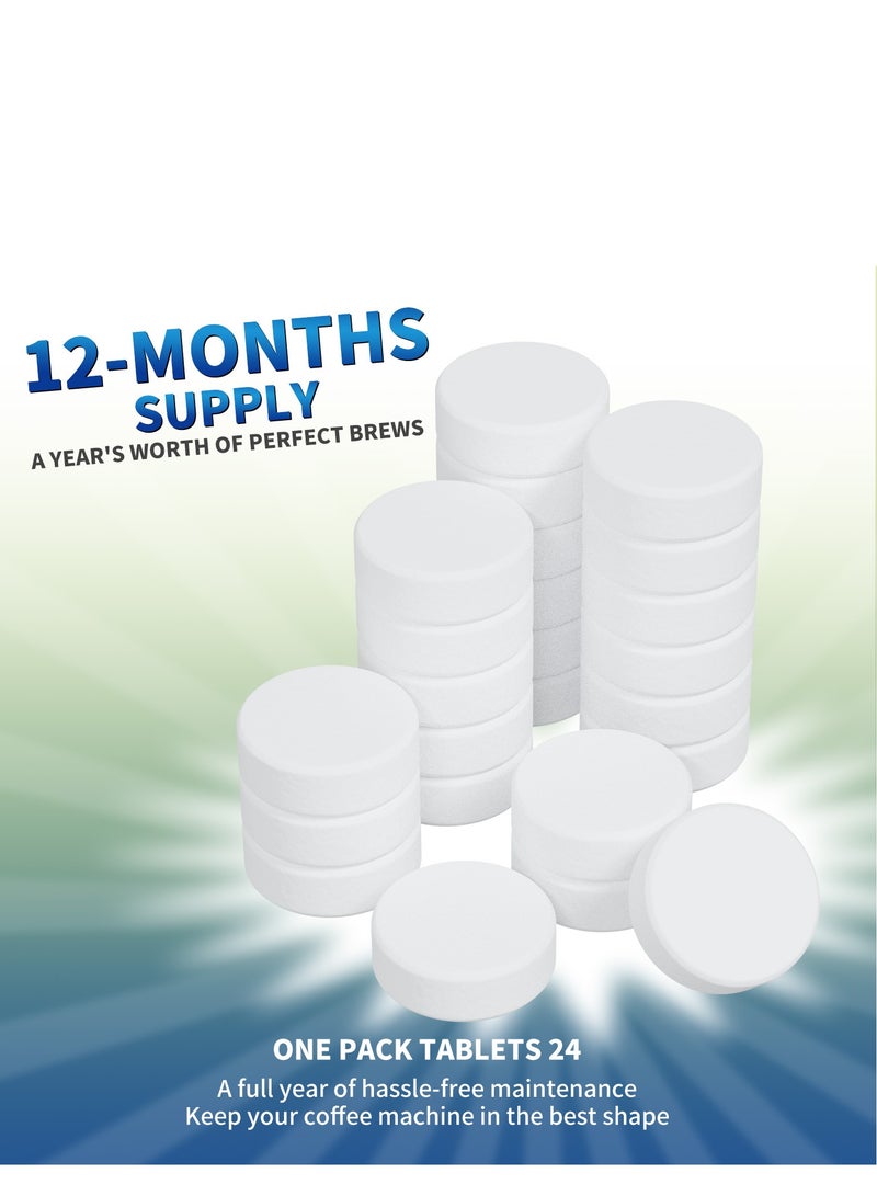 أقراص إزالة الترسبات لآلة القهوة - 24 قطعة، أقراص تنظيف ماكينة القهوة متوافقة مع جميع العلامات التجارية الكبرى بما في ذلك بريفل، نسبرسو، كوريغ، نينجا، فيليبس، ميلي، ديلونغي والمزيد - Image 5