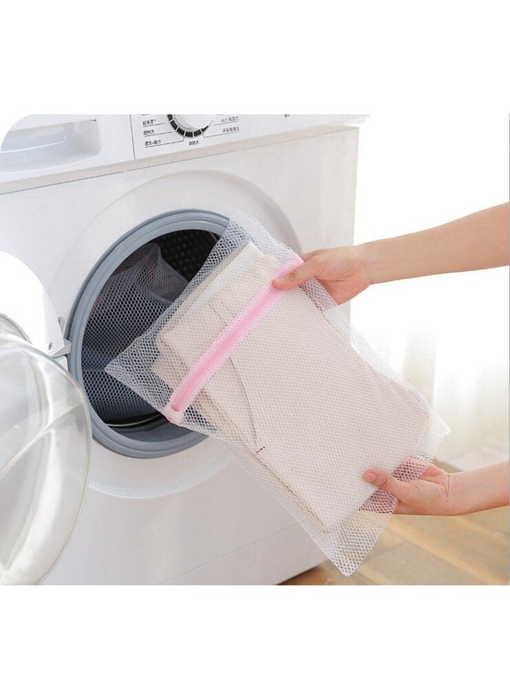 MARMIX MARMIX 3 Pcs S1M1L1 Mesh Laundry Washing Bags With Premium Rust Free Zipper Storage Bag Store Dirty Clothes Washing Bags Blouse Bra Hosiery Lingerie Stocking Jeans polyester  - Image 4