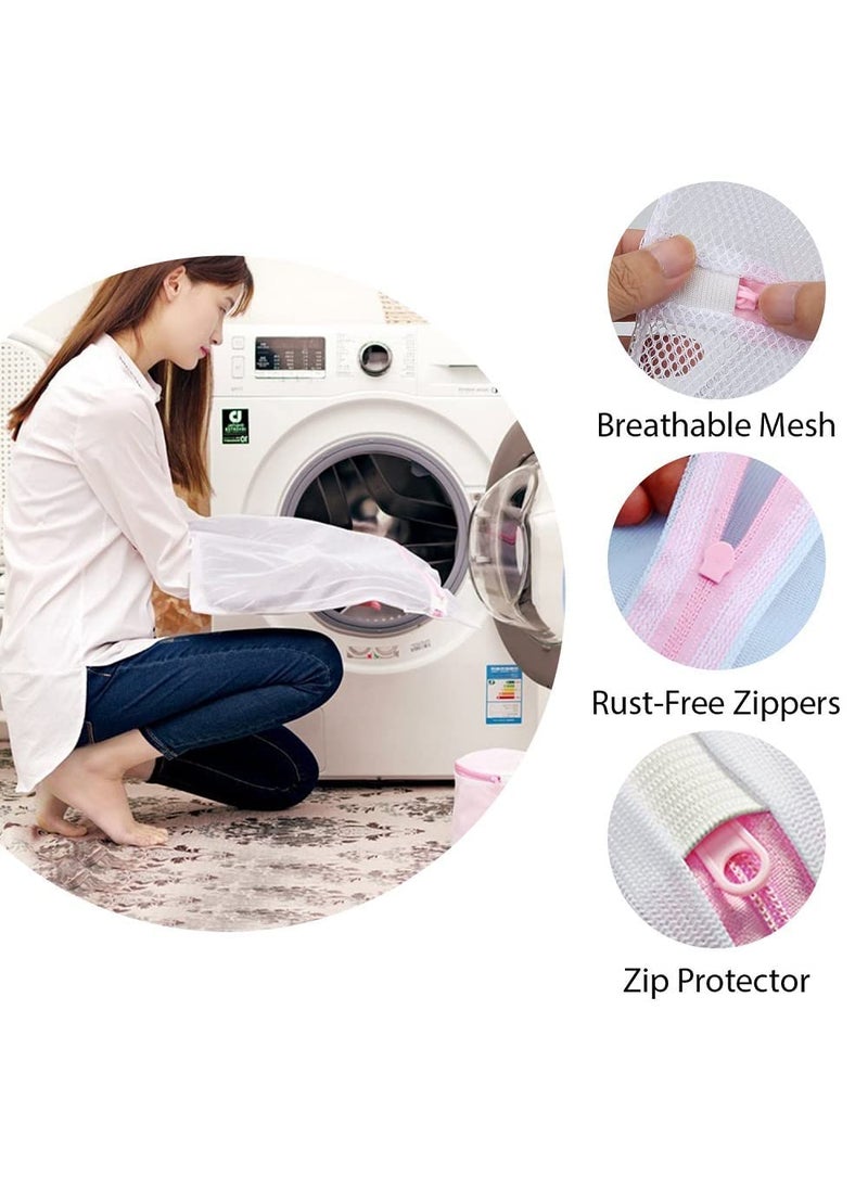 MARMIX MARMIX 3 Pcs S1M1L1 Mesh Laundry Washing Bags With Premium Rust Free Zipper Storage Bag Store Dirty Clothes Washing Bags Blouse Bra Hosiery Lingerie Stocking Jeans polyester  - Image 3