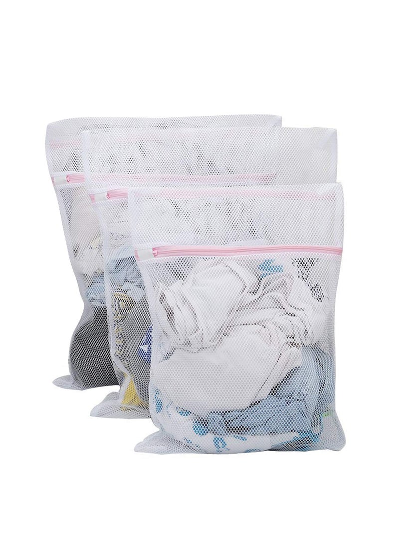 MARMIX MARMIX 3 Pcs S1M1L1 Mesh Laundry Washing Bags With Premium Rust Free Zipper Storage Bag Store Dirty Clothes Washing Bags Blouse Bra Hosiery Lingerie Stocking Jeans polyester  - Image 1