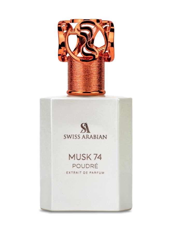 SWISS ARABIAN Musk 74 Poudre Extrait de Parfum, 50ml, Premium Quality Perfume, Unisex Fragrance, Musky, Floral, Powdery Scent with Aldehydic Notes, Luxurious Blend Perfume for Women and Men - Image 1