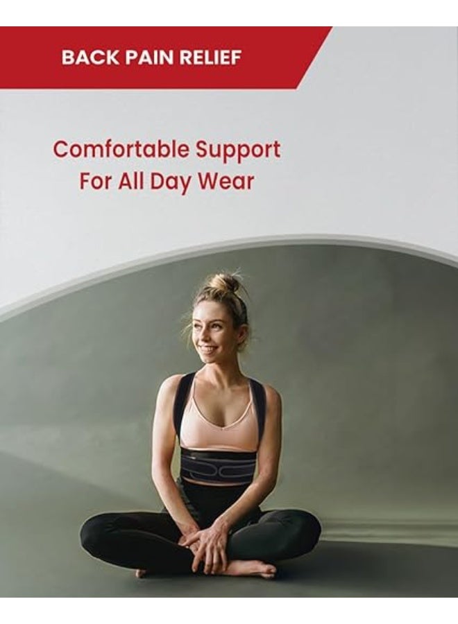 جهاز تقويم وضعية الظهر ودعامة الظهر (للنساء والرجال) - لتخفيف آلام الظهر العلوي والسفلي - مع دعامات معدنية قابلة للإزالة - Image 4