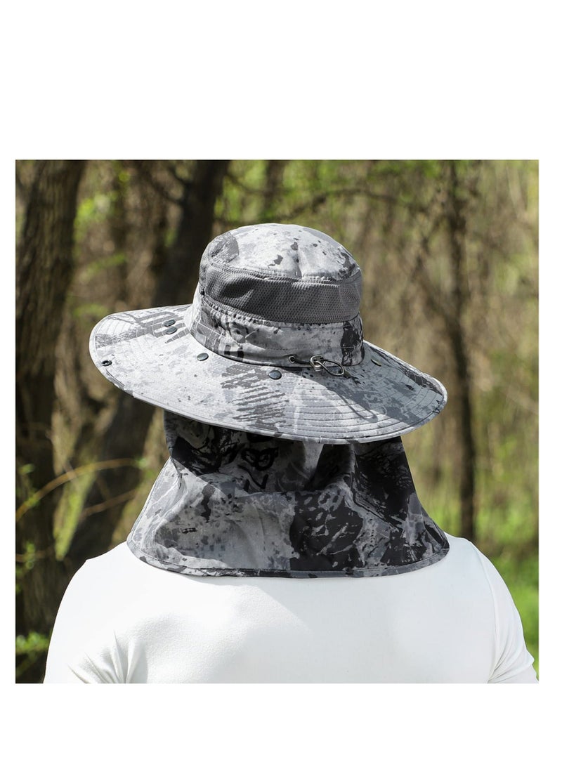 Generic UPF 50+ Sun Fishing Hat for Men Women Wide Brim Hat with Detachable Face Cover  Neck Flap - Image 4
