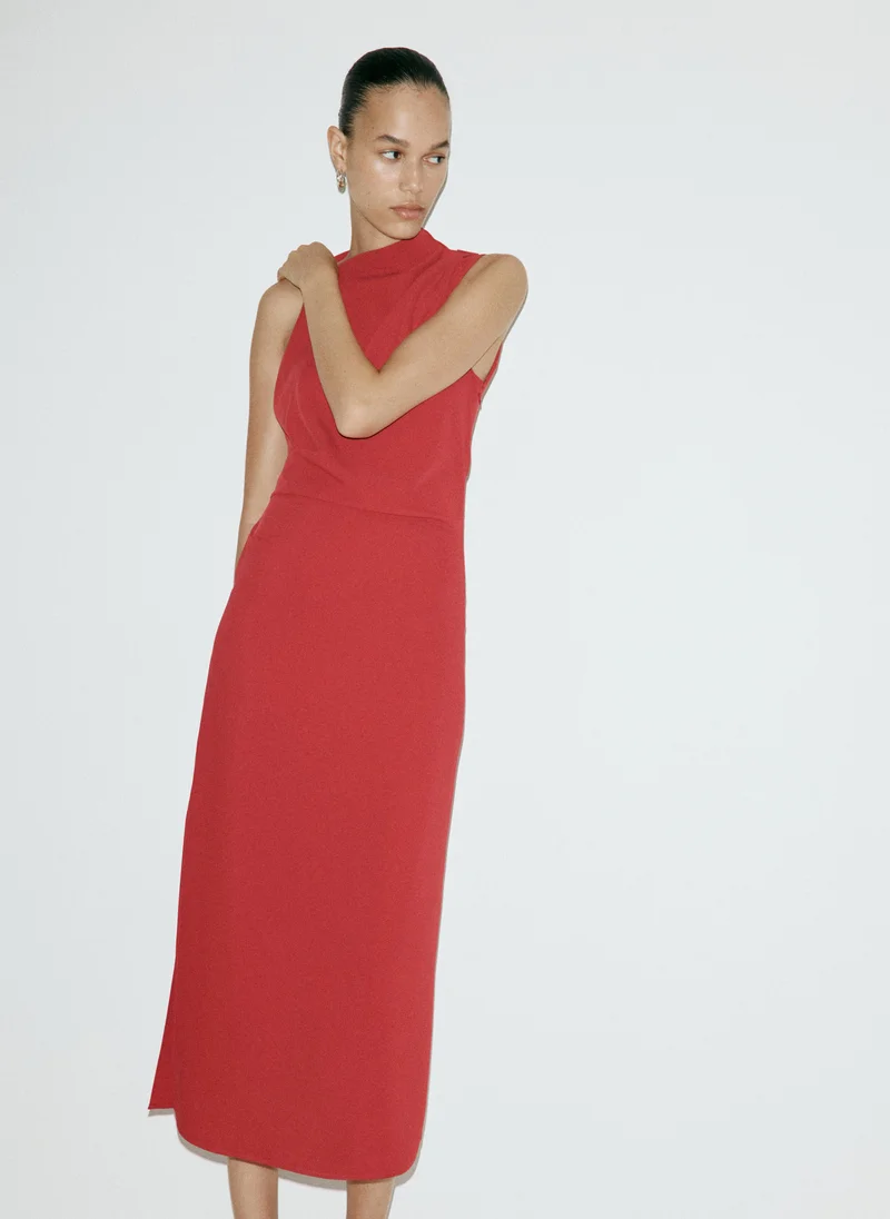 Draped Dress With Side-Slit