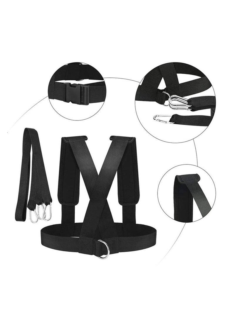 SYOSI Sled Harness Vest Waist Belt Pulling Strap, Explosive Force Bounce Physical Training Resistance Rope Improving Speed, Stamina and Strength with Pull Strap Fitness Speed Strength Training - Image 3