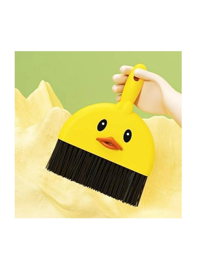 Generic Mini Multifunctional Broom And Shovel, Little Yellow Duck Cartoon Mini dustpan broom children's broom combination hair broom ash table top broom.  - Image 3