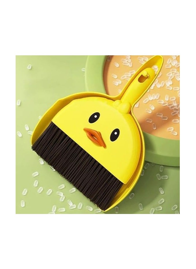 Generic Mini Multifunctional Broom And Shovel, Little Yellow Duck Cartoon Mini dustpan broom children's broom combination hair broom ash table top broom.  - Image 2