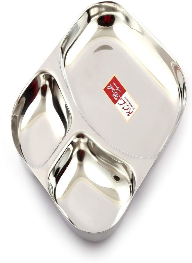 KCL KCL Stainless Steel (20 Guage) Mirror Finish Dynasty Plate - 1 Unit - (Diameter - 22 Cms)  - Image 2