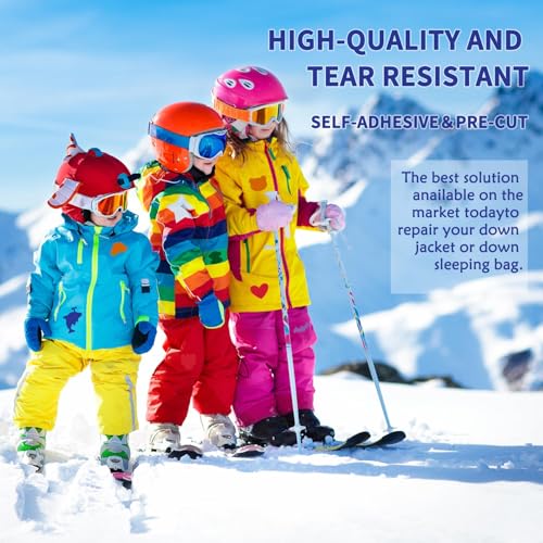 BdelrinQue 8PCS Down Jacket Repair Patches, Self Adhesive Fabric Repair Patches for Jackets, Clothes, Down Jacket, Waterproof Round Oval Stick on Tape for Coat Clothing Tent Sleeping Bags Ski Pants Holes - Image 2