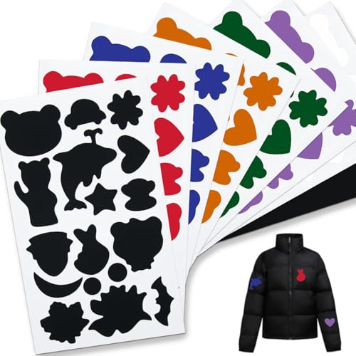 BdelrinQue 8PCS Down Jacket Repair Patches, Self Adhesive Fabric Repair Patches for Jackets, Clothes, Down Jacket, Waterproof Round Oval Stick on Tape for Coat Clothing Tent Sleeping Bags Ski Pants Holes - Image 1