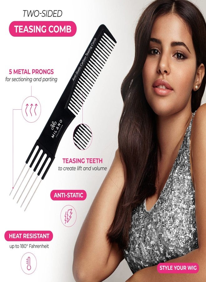 Milano Collection Wig Styling Kit, Hot Air Brush, Gentle Brush, and Teasing Comb, Ideal for Wigs and Natural Hair, includes a Scalp Illusion Duo, a Deluxe Lace Wig Concealer - Image 5