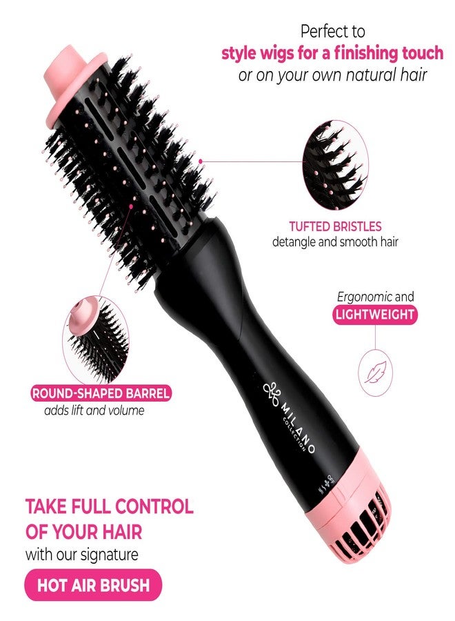 Milano Collection Wig Styling Kit, Hot Air Brush, Gentle Brush, and Teasing Comb, Ideal for Wigs and Natural Hair, includes a Scalp Illusion Duo, a Deluxe Lace Wig Concealer - Image 2
