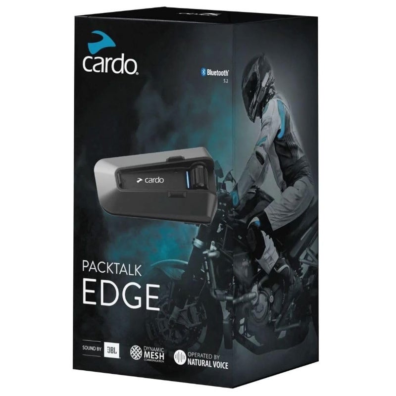 Cardo PACKTALK Edge Motorcycle Bluetooth Communication System Headset Intercom Dual Pack