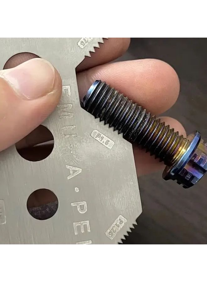 304 Stainless Steel Thread Gauge Card Metric M4 M12 with Hole Diameter Guide Ruler - Image 3