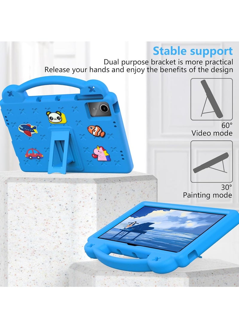 VKL - Kids Case Compatible with Lenovo Tab M11 11 Inch Tablet, EVA Cartoon Shockproof Cover with Shoulder Strap Handle Stand (Sky Blue) - Image 1
