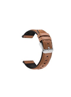 Generic Leather Replacement Strap 20mm For Amazfit Bip U Pro / Bip / Bip Lite / Bip S / Bip S Lite / Bip U - Camel  - Image 1