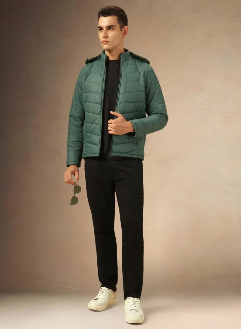 دينيس لينغو جاكيت رجالي أخضر بوليستر 1% بقصة عادية
