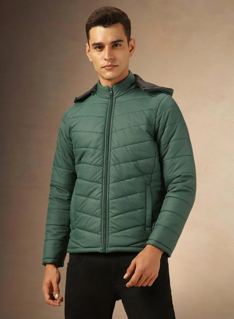 دينيس لينغو جاكيت رجالي أخضر بوليستر 1% بقصة عادية