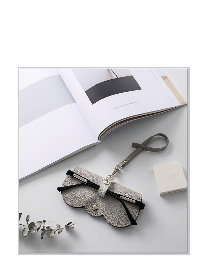 Golden 3 Piece Portable Eyeglass Case Portable Glasses Bag Creative Glasses Box Anti-Stress Sun Glasses Storage Bag Men & Women Myopia Glasses Protective Cover, Ultra-Fine Leather Soft & Protective(3 Colors) - Image 4