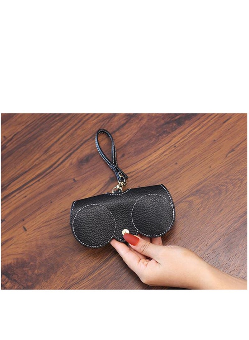 Golden 3 Piece Portable Eyeglass Case Portable Glasses Bag Creative Glasses Box Anti-Stress Sun Glasses Storage Bag Men & Women Myopia Glasses Protective Cover, Ultra-Fine Leather Soft & Protective(3 Colors) - Image 5