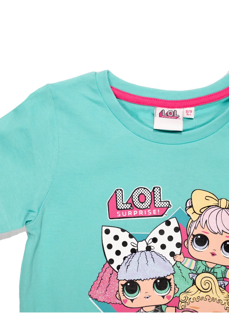 L.O.L. SURPRISE! Girls Lol Graphic T-Shirt, Turquoise,