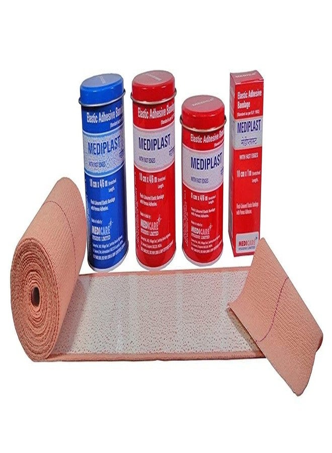 MEDICARE Mediplast Elastic Adhesive Bandage, 10cm x 4/6m, Flesh Coloured, Pack of 1 - Image 4