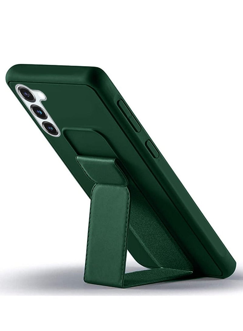 CATANES Samsung Galaxy S23 Grip Case Magnetic Kickstand Cover with Foldable Hand Strap Green - Image 2