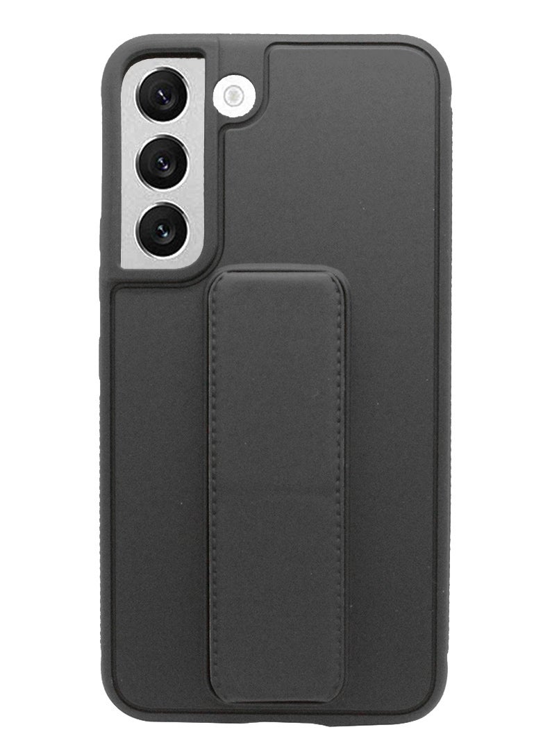 رفع القضية جراب متوافق مع هاتف Samsung Galaxy S22+ Plus مع حامل مغناطيسي وحامل، جراب وحامل حزام إصبع من السيليكون الممتاز مع حامل تثبيت في السيارة - أسود - Image 1