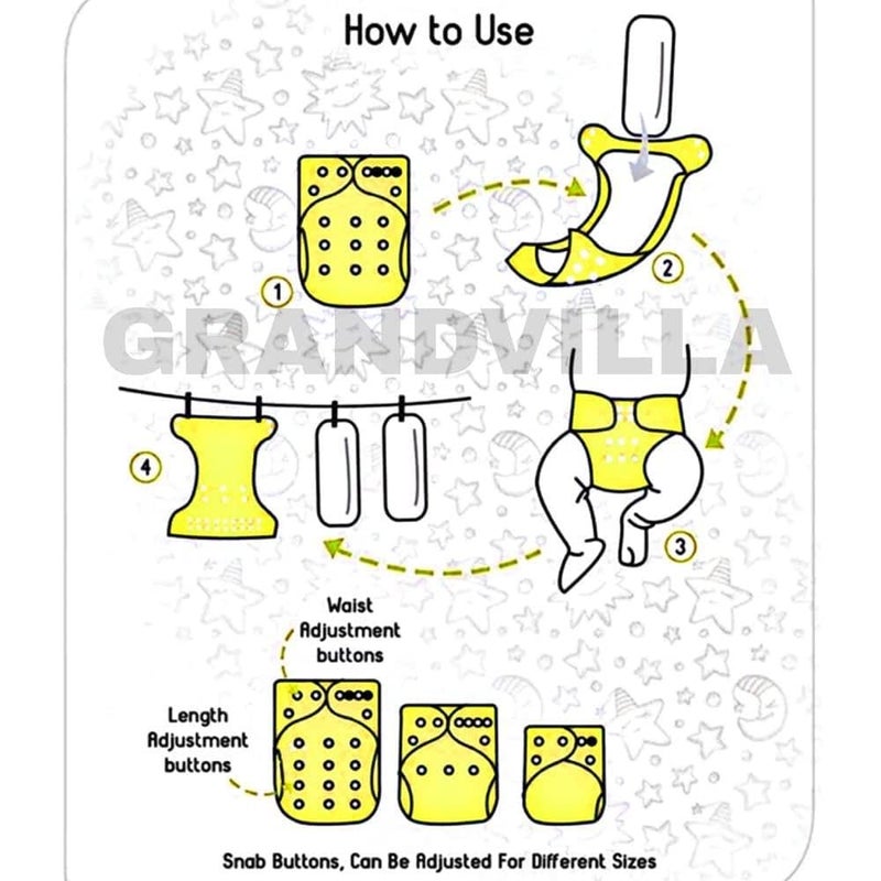 House Centre Multi-Use Washable Adjustable Cloth Diapers - Perfect Solution for New Moms - Image 4
